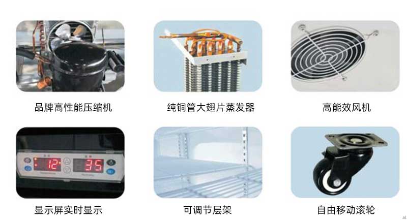 志翔領(lǐng)馭藥品陰涼柜冷藏柜配備品牌高性能壓縮機、純銅管大翅片蒸發(fā)器、高能效風(fēng)機、超大顯示屏、可調(diào)式層架、自由移動滾輪。