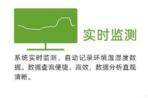 實(shí)時(shí)監(jiān)測(cè)：系統(tǒng)實(shí)時(shí)監(jiān)測(cè)、自動(dòng)記錄環(huán)境溫濕度數(shù)據(jù)。 數(shù)據(jù)查詢便捷、高效，數(shù)據(jù)分析直觀清晰。